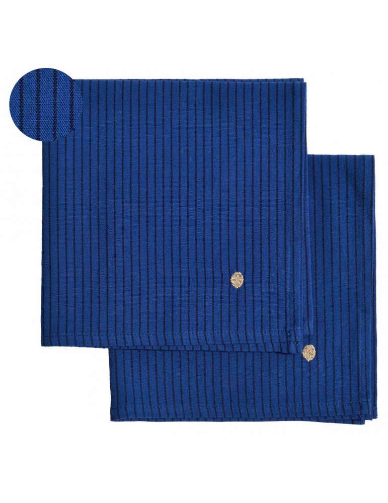 Lot de 2 serviettes de table Léonie Indigo 40 x 40 3000208002La Cerise sur le Gâteau