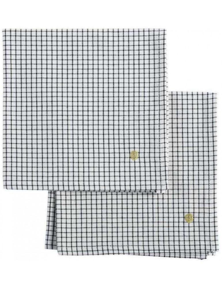 Lot de 2 serviettes de table Gustave Caviar 40 x 40 3000306002La Cerise sur le Gâteau
