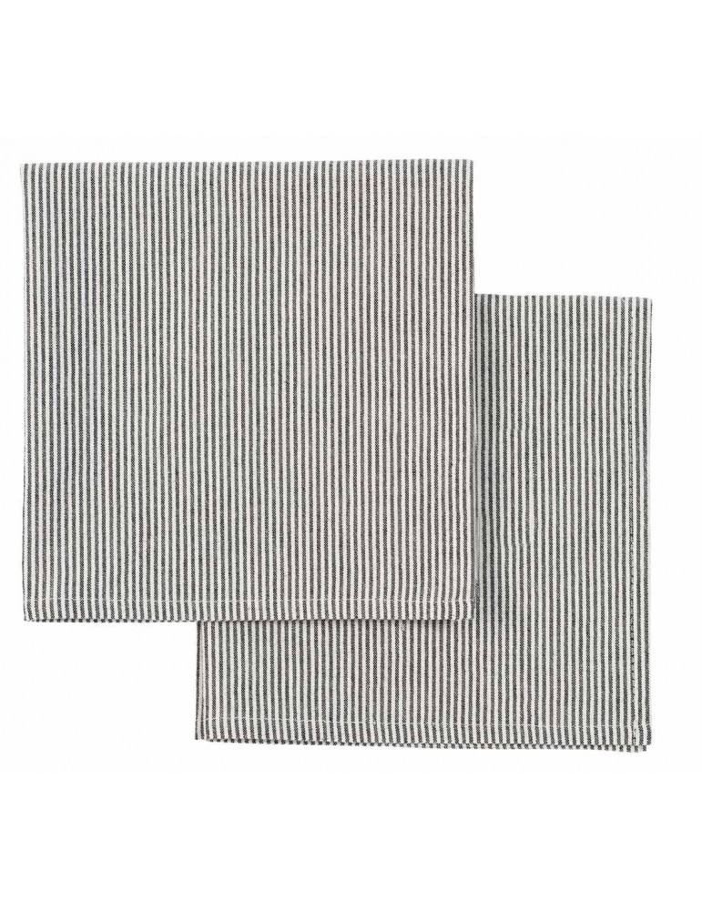 Lot de 2 serviettes de table Finette Caviar 40 x 40 3000081002La Cerise sur le Gâteau