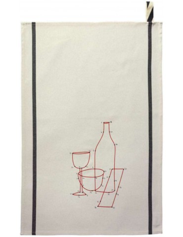 Torchon Phil Drink Ecru 70 x 50 3000068000La Cerise sur le Gâteau