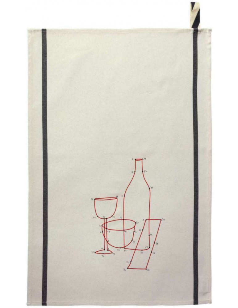 Torchon Phil Drink Ecru 70 x 50 3000068000La Cerise sur le Gâteau