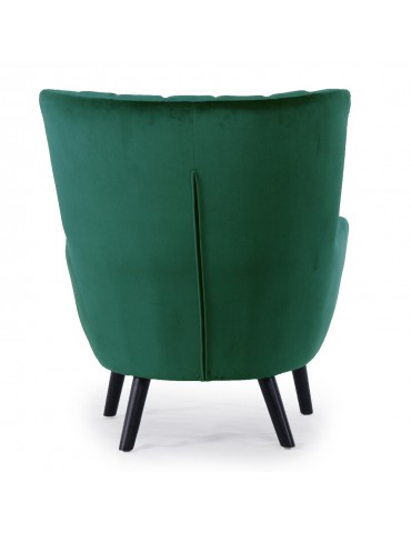 Fauteuil scandinave Vidal en Velours Vert 8861v1hlr56green