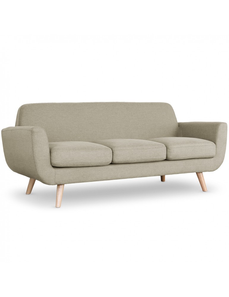 Canapé scandinave 3 places Danube Tissu Beige l2083beige