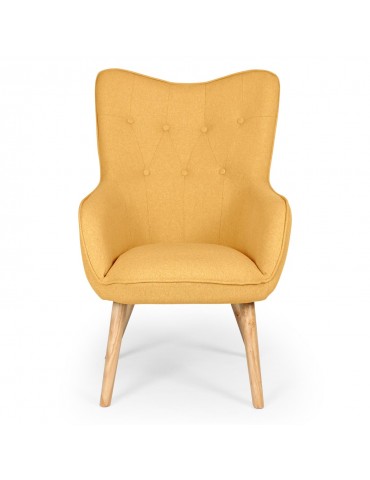 Fauteuil scandinave Klarys Tissu Jaune 8801yellow