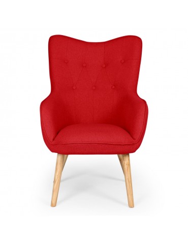 Fauteuil scandinave Klarys Tissu Rouge 8801red