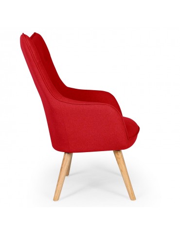 Fauteuil scandinave Klarys Tissu Rouge 8801red