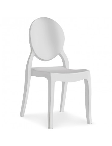 Lot de 4 chaises médaillon Diva Blanc zs9007lwhite