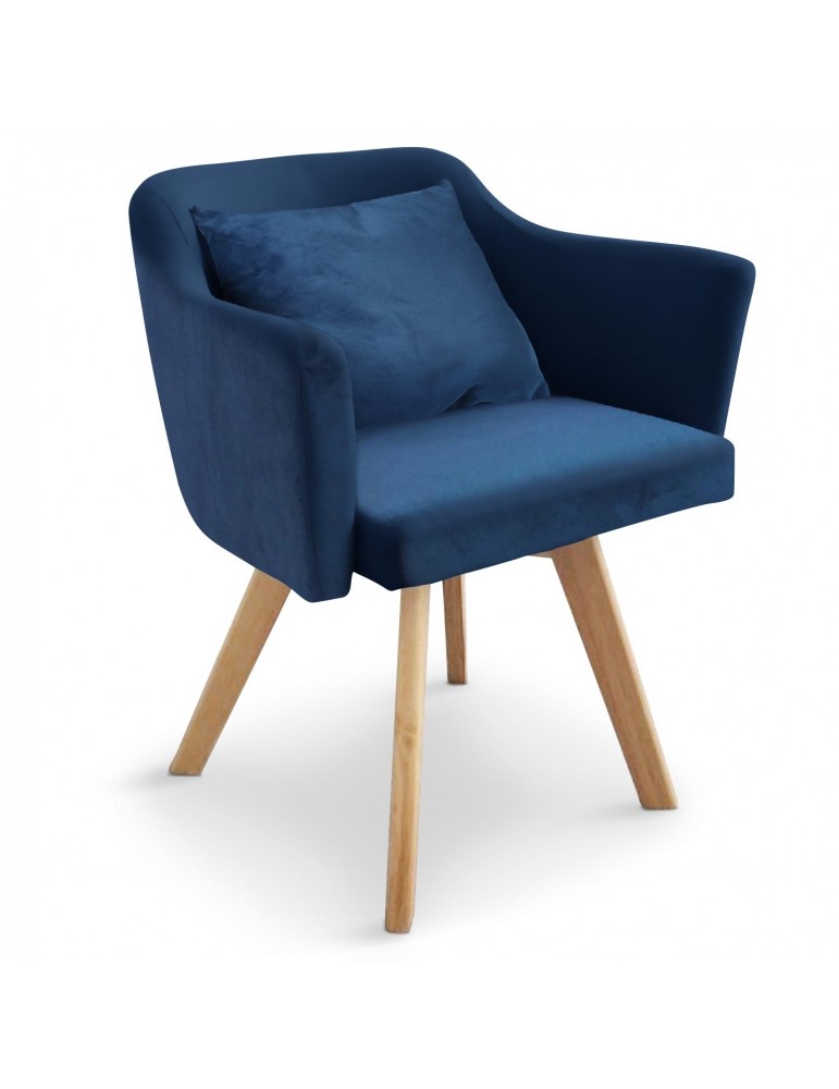 Chaise / Fauteuil scandinave Dantes Velours Bleu yf1529vblue