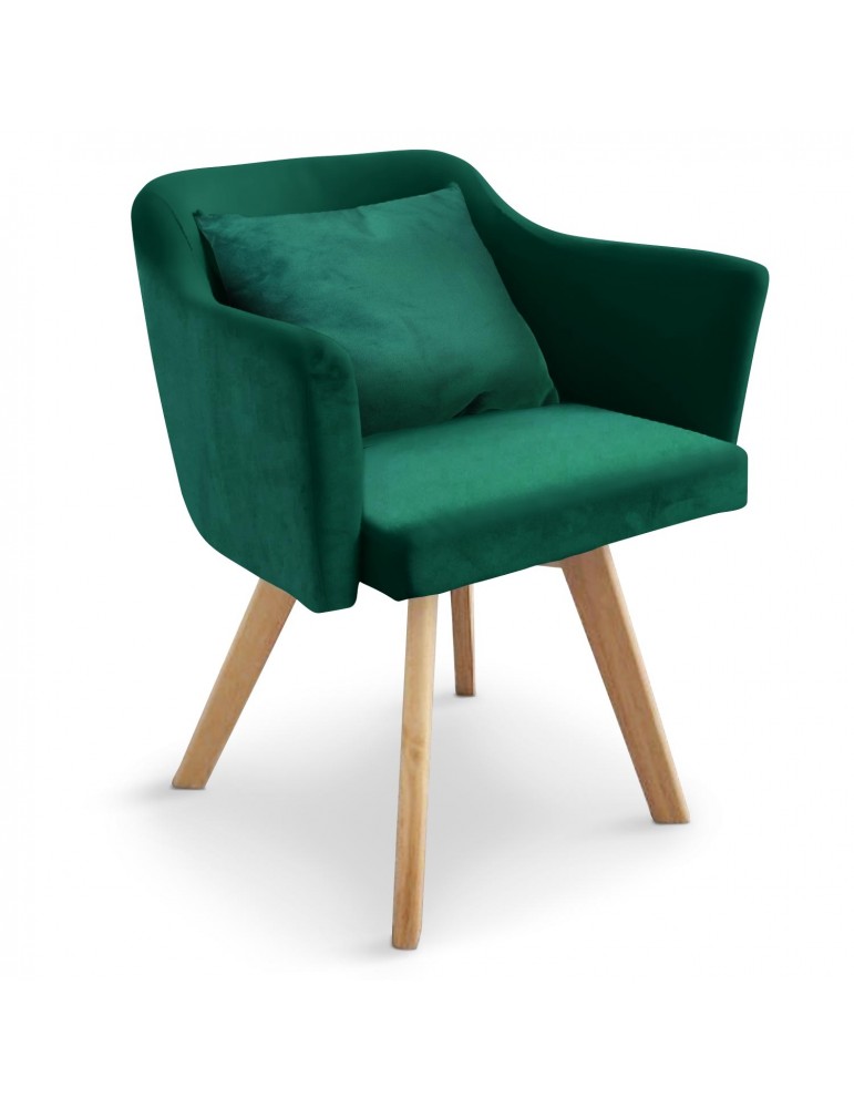 Chaise / Fauteuil scandinave Dantes Velours Vert yf1529vgreen