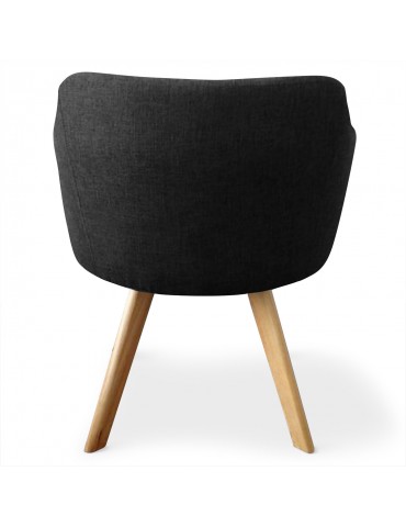 Lot de 2 fauteuils scandinaves Dantes Tissu Noir yf1529lot2noir