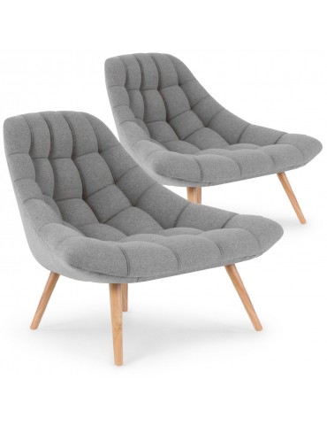 Lot de 2 fauteuils Danios Tissu Gris qh8927grey18