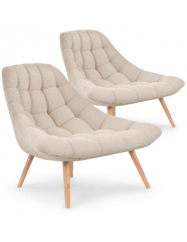 Lot de 2 fauteuils Danios Tissu Beige qh8927beige3