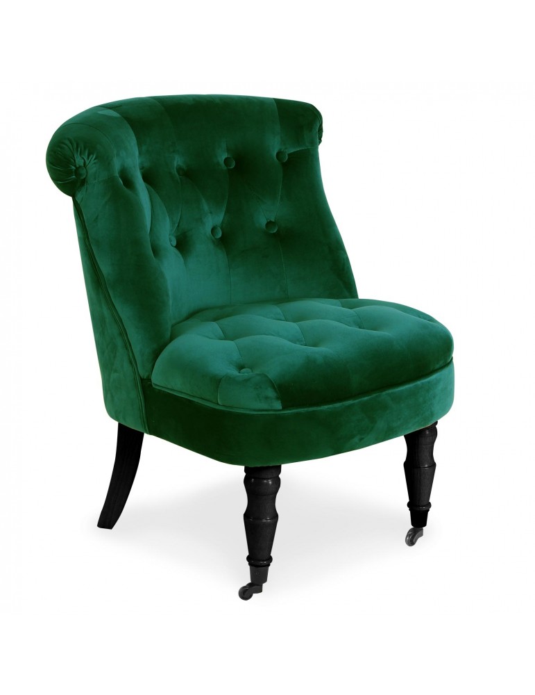 Fauteuil crapaud Prince Velours Vert qh8810green56