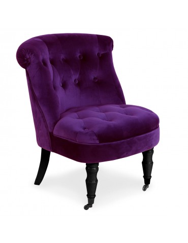 Fauteuil crapaud Prince Velours Violet qh8810violet32