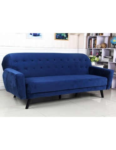 Canapé convertible scandinave Helios velours Bleu jh883vblue