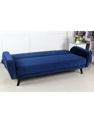 Canapé convertible scandinave Helios velours Bleu jh883vblue