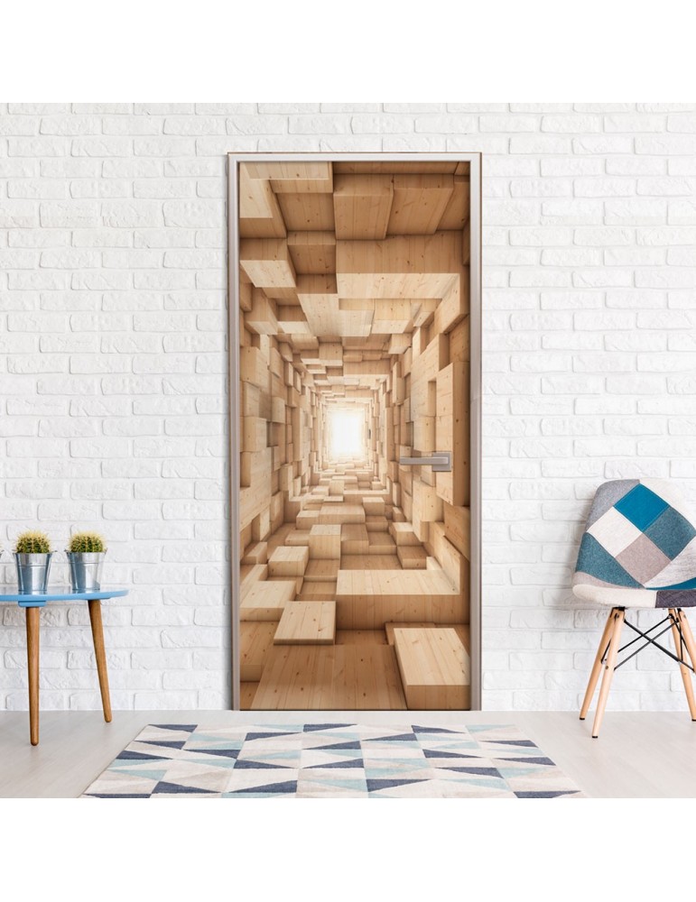 Papier-peint pour porte - Wooden Tunnel A1-TNTTUR0215 Papier-peint pour porte - Wooden Tunnel A1-TNTTUR0215