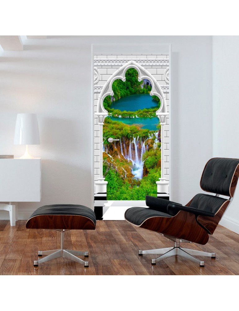 Papier-peint pour porte - Photo wallpaper - Gothic arch and waterfall I A1-TNTTUR_70_0352