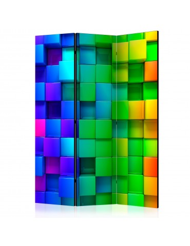 Paravent 3 volets - Colourful Cubes [Room Dividers] A1-PARAVENT51