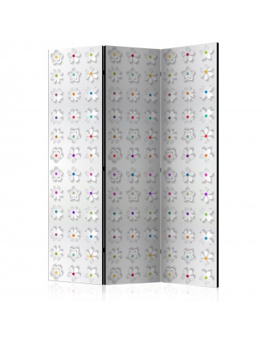 Paravent 3 volets - Room divider – Colorful flowers I A1-PARAVENT933