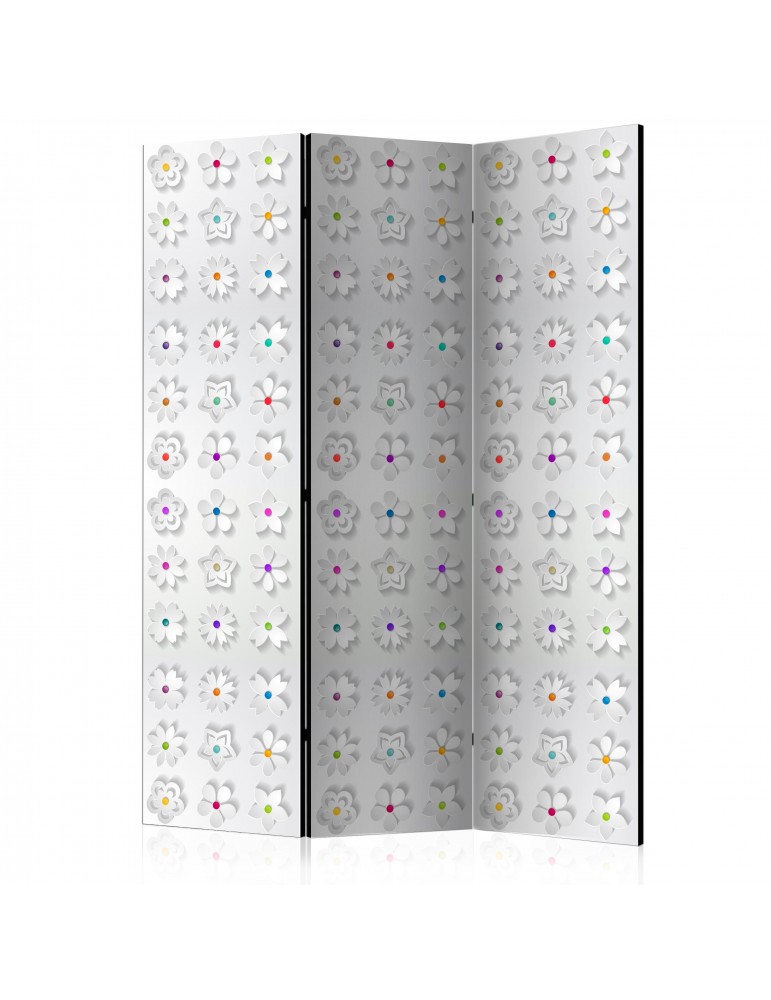 Paravent 3 volets - Room divider – Colorful flowers I A1-PARAVENT933