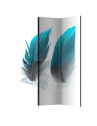 Paravent 3 volets - Blue Feathers [Room Dividers] A1-PARAVENT1017