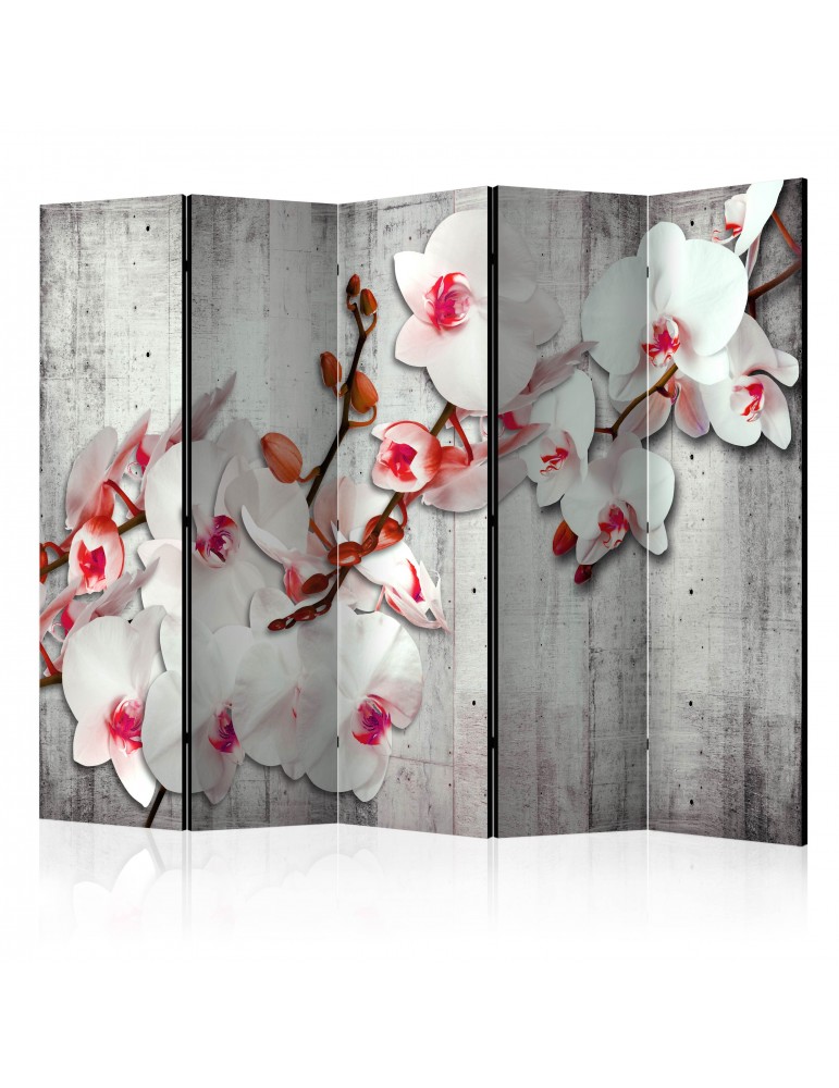 Paravent 5 volets - Concrete Orchid II [Room Dividers] A1-PARAVENT588