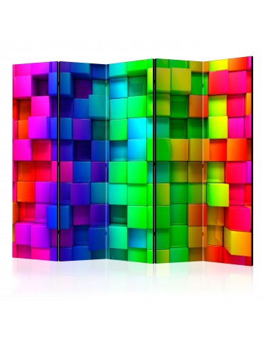 Paravent 5 volets - Colourful Cubes II [Room Dividers] A1-PARAVENT52