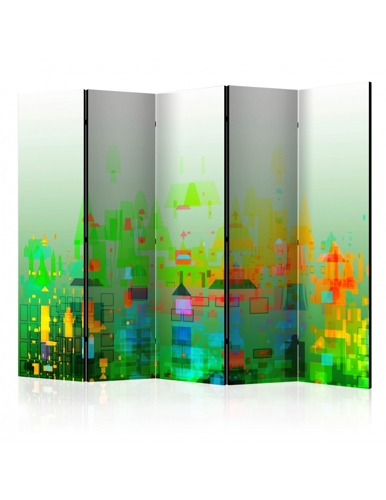 Paravent 5 volets - Abstract City II [Room Dividers] A1-PARAVENT765