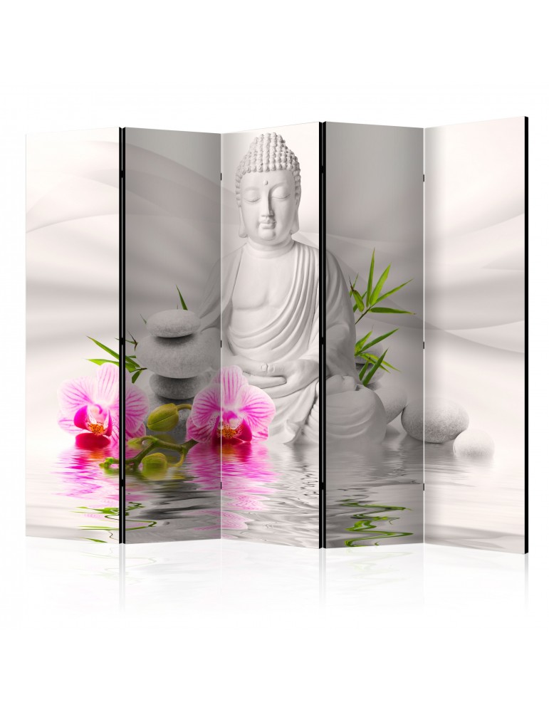 Paravent 5 volets - Buddha and Orchids II [Room Dividers] A1-PARAVENT90