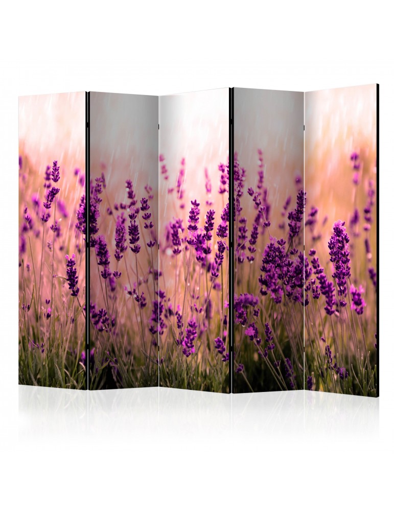 Paravent 5 volets - Lavender in the Rain II [Room Dividers] A1-PARAVENT191
