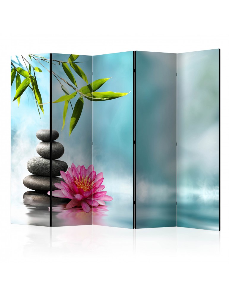 Paravent 5 volets - Water Lily and Zen Stones II [Room Dividers] A1-PARAVENT996