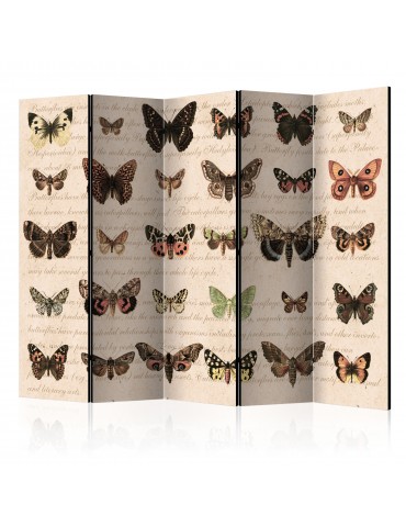 Paravent 5 volets - Retro Style: Butterflies II [Room Dividers] A1-PARAVENT1030