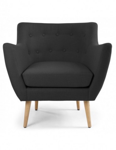 Fauteuil scandinave Molly Tissu Noir yf15011noir