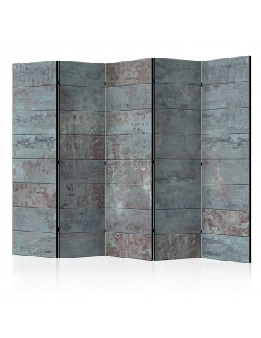 Paravent 5 volets - Turquoise Concrete II [Room Dividers] A1-PARAVENT165