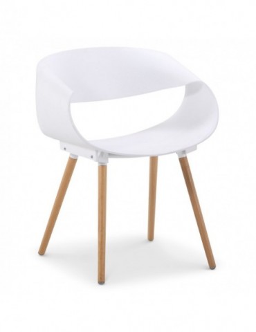 Lot de 2 chaises scandinaves design Zenata Blanc dc5069blanc