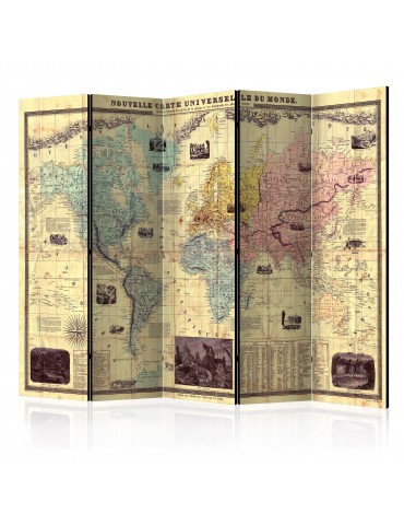 Paravent 5 volets - Nouvelle Carte Du Monde [Room Dividers] A1-PARAVENT107