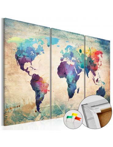 Tableau en liège - Rainbow Map [Cork Map] A1-Pinnwand179