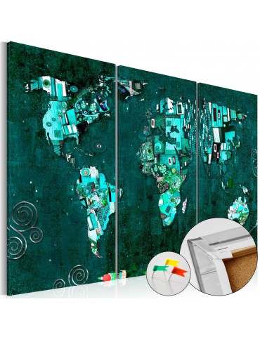 Tableau en liège - Emerald World [Cork Map] A1-Pinnwand451