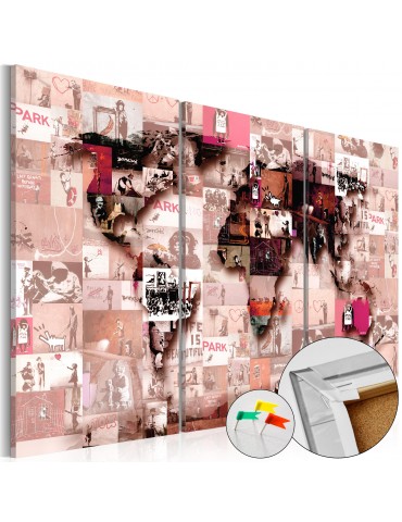 Tableau en liège - Banksy Graffiti Collage [Cork Map] A1-Pinnwand460