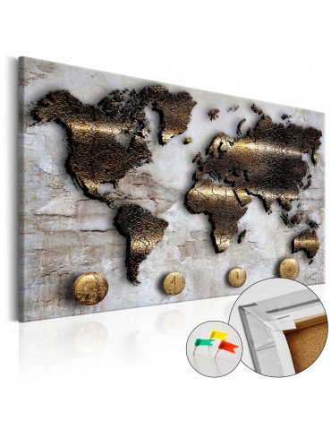 Tableau en liège - Golden Journey [Cork Map] A1-Pinnwand132