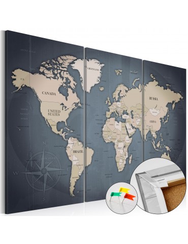 Tableau en liège - Anthracitic World [Cork Map] A1-Pinnwand292