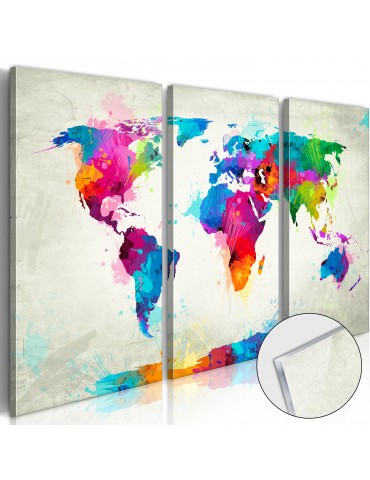 Tableau sur verre acrylique - World Map: An Explosion of Colours [Glass] A1-Acrylglasbild161
