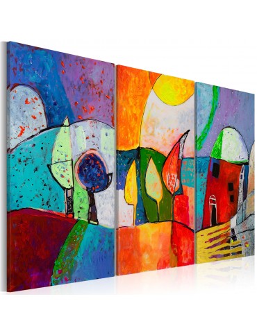 Tableau peint à la main - Paysage multicolore A1-N2501-MK