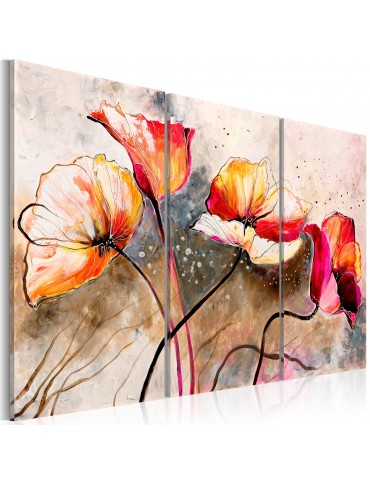 Tableau peint à la main - Dans des coquelicots A1-N2606MK