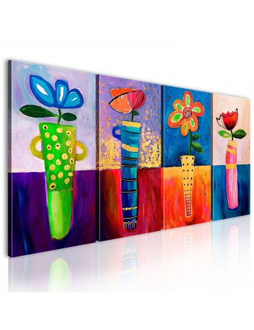 Tableau peint à la main - Arc-en-ciel de fleurs A1-N2621MK