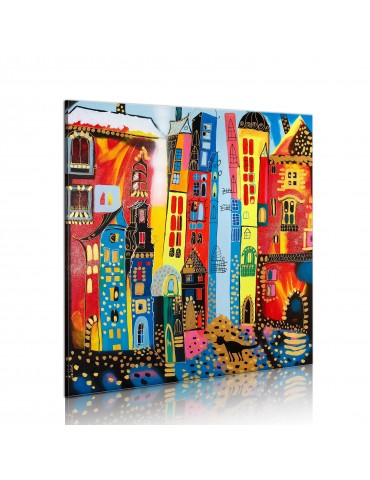Tableau peint à la main - rue magique A1-N2483-MK