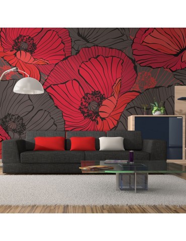 Papier peint - Coquelicots plissés A1-F4TNT0478-P