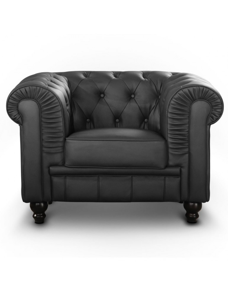 Fauteuil Chesterfield Noir A605-1-Noir