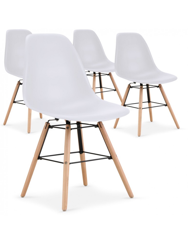 Lot de 4 chaises scandinaves Lisa Blanc 8056lblanc